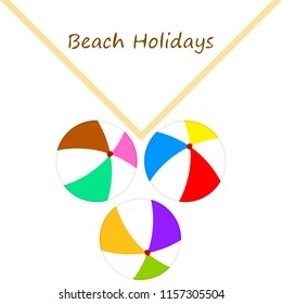 beach ball summer holiday vector background