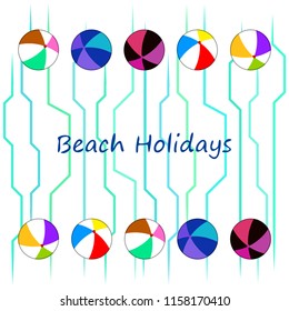beach ball summer holiday vector background