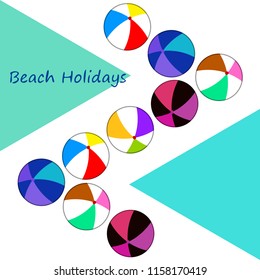 beach ball summer holiday vector background