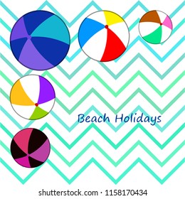 beach ball summer holiday vector background