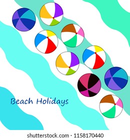 beach ball summer holiday vector background