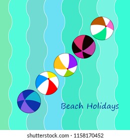 beach ball summer holiday vector background