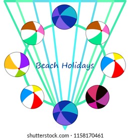 beach ball summer holiday vector background