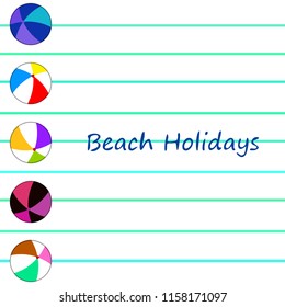 beach ball summer holiday vector background