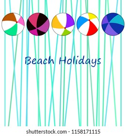 beach ball summer holiday vector background