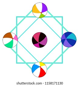 beach ball summer holiday vector background