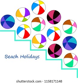 beach ball summer holiday vector background