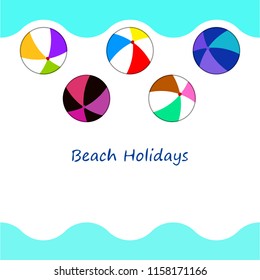 beach ball summer holiday vector background