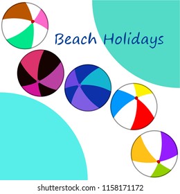 beach ball summer holiday vector background