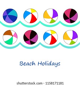 beach ball summer holiday vector background