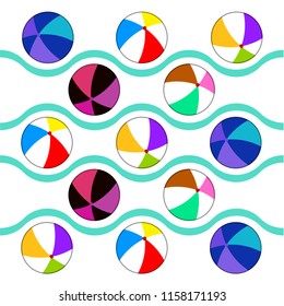 beach ball summer holiday vector background