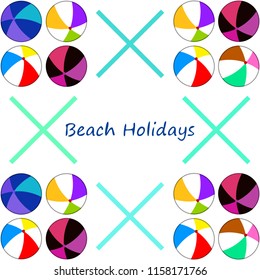 beach ball summer holiday vector background