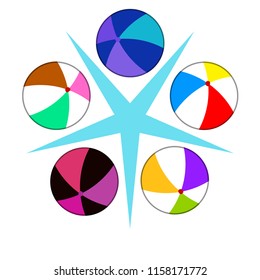 beach ball summer holiday vector background