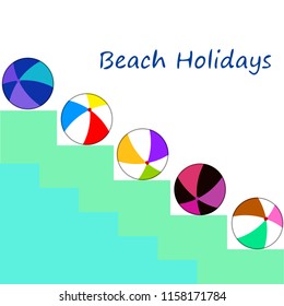 beach ball summer holiday vector background