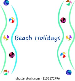 beach ball summer holiday vector background