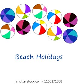beach ball summer holiday vector background