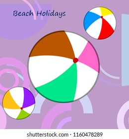 beach ball summer holiday vector background
