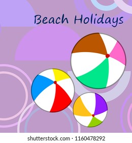 beach ball summer holiday vector background