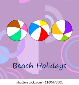 beach ball summer holiday vector background