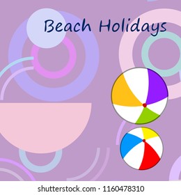 beach ball summer holiday vector background