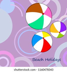 beach ball summer holiday vector background