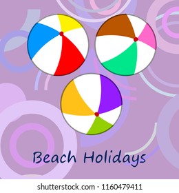 beach ball summer holiday vector background