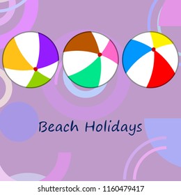 beach ball summer holiday vector background