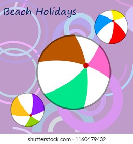 beach ball summer holiday vector background