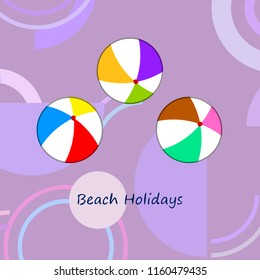 beach ball summer holiday vector background