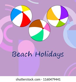 beach ball summer holiday vector background