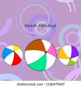 beach ball summer holiday vector background