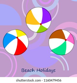 beach ball summer holiday vector background