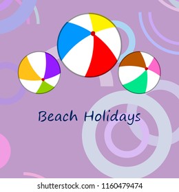 beach ball summer holiday vector background