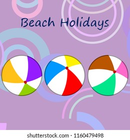 beach ball summer holiday vector background