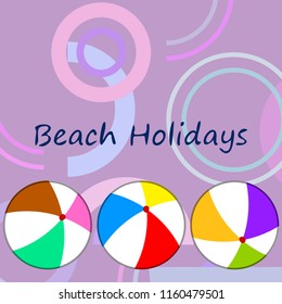 beach ball summer holiday vector background