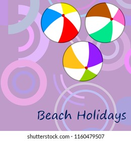 beach ball summer holiday vector background
