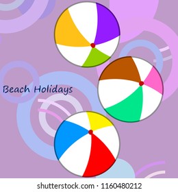 beach ball summer holiday vector background