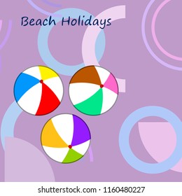 beach ball summer holiday vector background