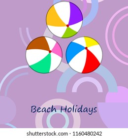 beach ball summer holiday vector background