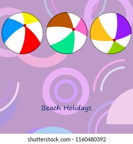 beach ball summer holiday vector background