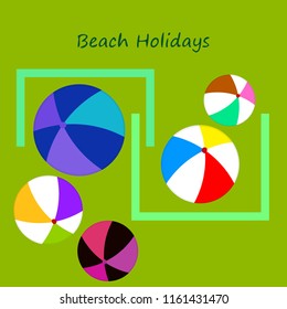 beach ball summer holiday vector background