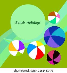 beach ball summer holiday vector background