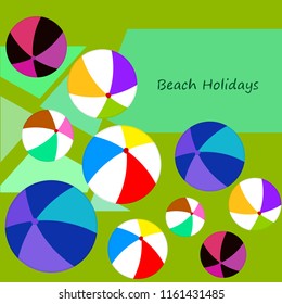 beach ball summer holiday vector background