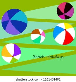 beach ball summer holiday vector background