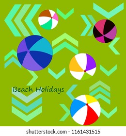 beach ball summer holiday vector background