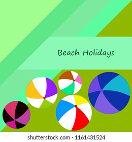 beach ball summer holiday vector background