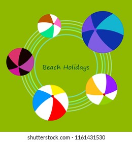 beach ball summer holiday vector background