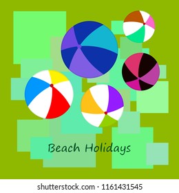 beach ball summer holiday vector background