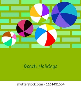beach ball summer holiday vector background