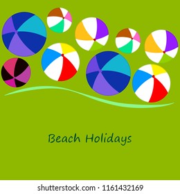 beach ball summer holiday vector background